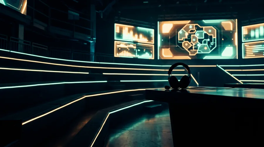 Esports betting arena with competitive gaming atmosphere